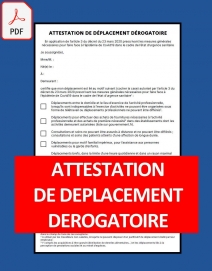 Téléchargement d'attestation dérogatoire et justificatifs de déplacement