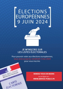 Élections européennes du dimanche 9 juin 2024: inscription sur les listes électorales